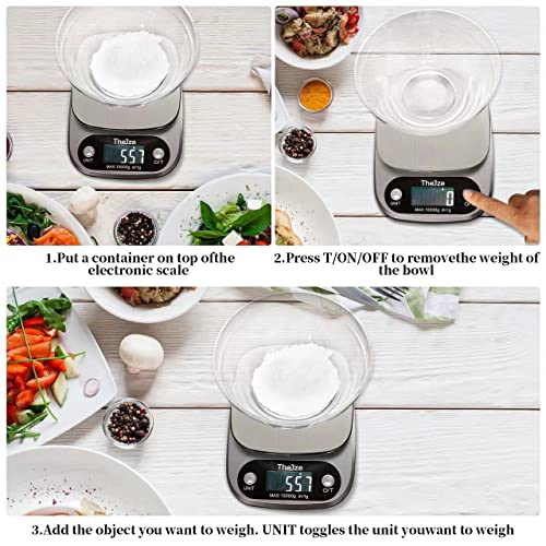  Jze Precision Digital Kitchen Food Scale-Accurately Weigh In Grams And Ounces For Portion Control And Weight Loss-Essential Tool For Home Cooking And Baking-Easy-to-Read LCD Display-Durable Design