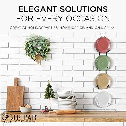  Tripar 4 Tier Vertical Black Plate Rack For Collectible Plates, Plaques, Dishes, & China