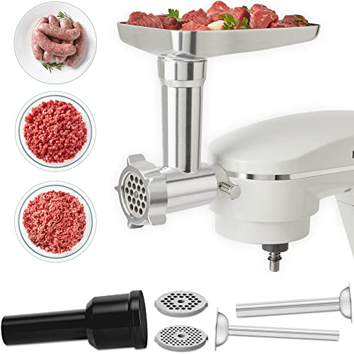  Meat Grinder Attachment For Instant Stand Mixer Pro, Includes 3 Grinding Plates, Cutting Blade, Sausage Plate, Sausage Tube, Food Tray, Food Pusher, And Feeder Housing, Meat Grinder Accessories