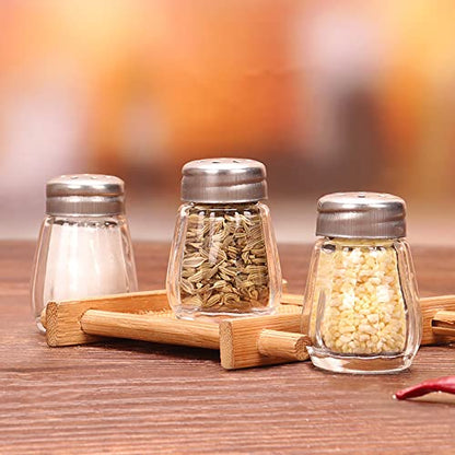 30 Pack Mini Spice Shakers, 0.5 Oz Glass Salt And Pepper Shakers Clear Salt Pepper Holder For Wedding, Restaurant, Home, Kitchen, Travel, Camping, Buffet Supplies