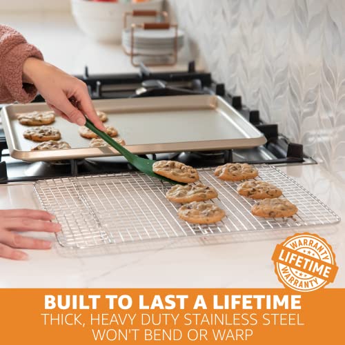  Heavy Duty Cooling Rack For Cooking And Baking, Rust Resistant Oven Rack And Wire Rack, Grill And Baking Rack, Wire Cookie Cooling Racks For Baking, Fits Quarter Sheet Pan, 8.5" X 12"