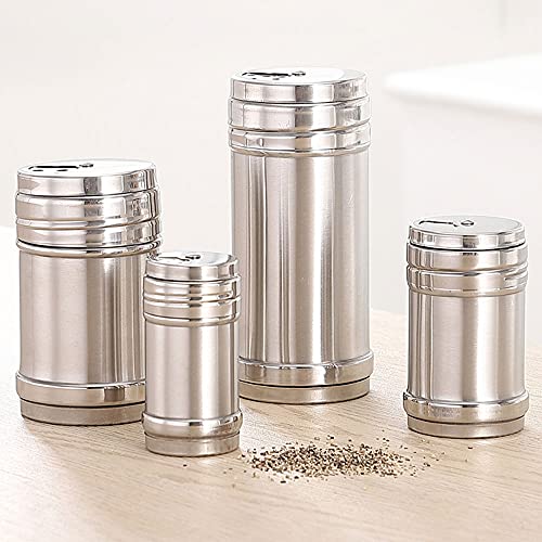  Steel Seasoning 2 Pack Seasoning Bottle With Stainless Steel Dredge Shaker Spice Shaker Cooking Kitchen Gadget Rotatable Cover