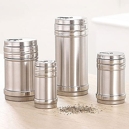  Steel Seasoning 2 Pack Seasoning Bottle With Stainless Steel Dredge Shaker Spice Shaker Cooking Kitchen Gadget Rotatable Cover
