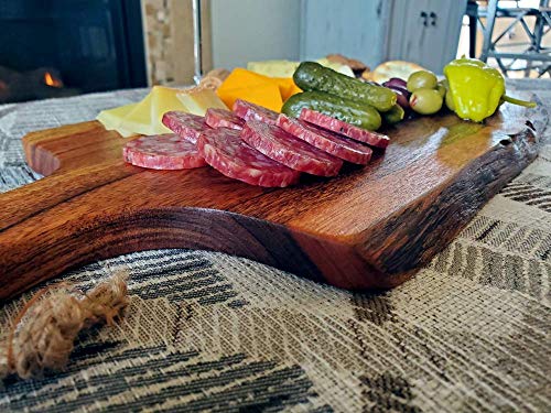  EATHERLEE - Extra Large Premium Natural Live Edge Acacia Charcuterie Cheese Board Serving And Cutting Tray With Handle