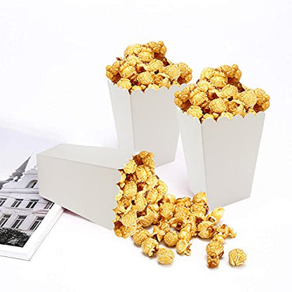  24 Pack White Popcorn Boxes For Party (2.2 X 4.2 X 3 In)