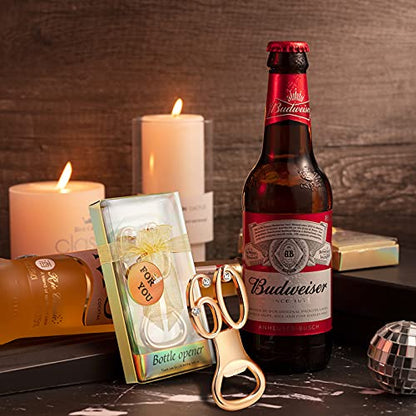  50 Pcs Golden Bottle Opener Birthday Party Favors, Rhinestones Wedding Anniversary For Guests Beer Opener Favor Gift Party Decor (60th Style)