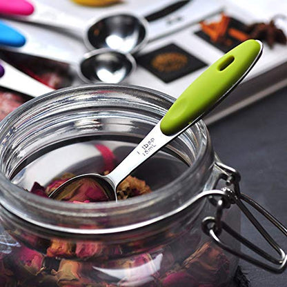  -Stainless Steel Measuring Spoons 5 Piece Stackable Set - Measuring Set For Cooking And Bakin (A)
