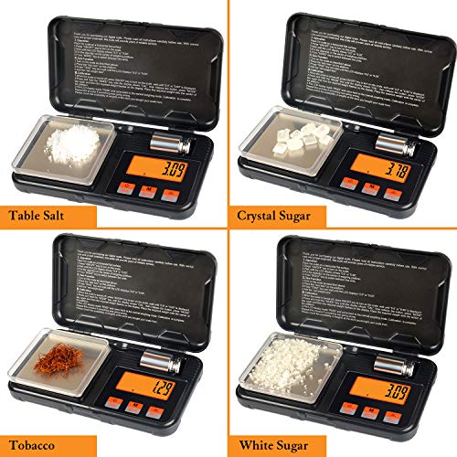  Digital Scale, Lan Sheng 200g X 0.01g Gram Scale With Pocket Size, 50g Calibration Weight,6 Units Conversion, LCD Back-Lit Display, Use For Jewelry/Medicine/Food/Powder/Weed(Battery Included)