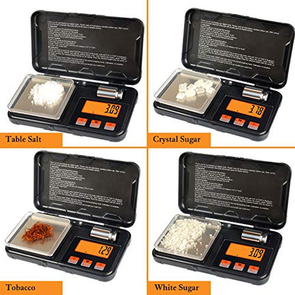 Digital Scale, Lan Sheng 200g X 0.01g Gram Scale With Pocket Size, 50g Calibration Weight,6 Units Conversion, LCD Back-Lit Display, Use For Jewelry/Medicine/Food/Powder/Weed(Battery Included)