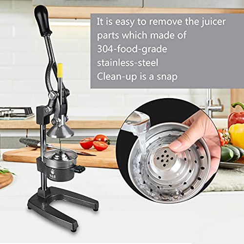  Ommercial Grade Manual Citrus Juicer Professional Citrus Press Orange Squeezer Heavy Duty Manual Orange Juicer Metal Lemon Squeezer Premium Quality 2021 Upgrade,Gray
