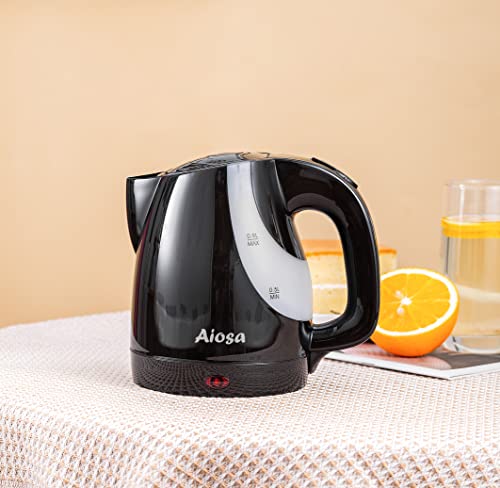  Mini Electric Kettle 0.9L,Kettle Water Boiler,Portable Tea Kettles With Auto Shut Off,Travel Kettle,Personal Kettle,Aiosa Electric Kettle(Black)