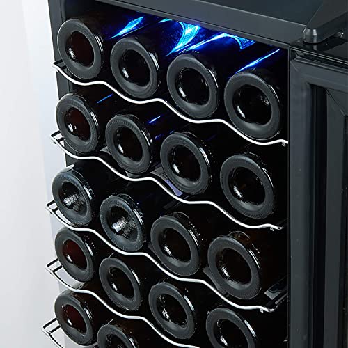  ATAAY 28 Bottle Compressor Wine Cooler Refrigerator Freestanding Quiet Operation Wine Fridges Cellar Digital Touch Display Anti Light Finish Auto-Defrost Double-Layer Glass Door