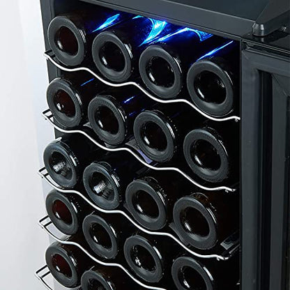  ATAAY 28 Bottle Compressor Wine Cooler Refrigerator Freestanding Quiet Operation Wine Fridges Cellar Digital Touch Display Anti Light Finish Auto-Defrost Double-Layer Glass Door