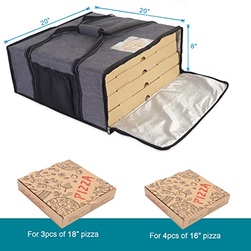  Insulated Pizza & Food Delivery Bags Pizza Bag,Pizza Carrier Warmer Bag For Delivery,20" X 20" X 8"(Upgrade)