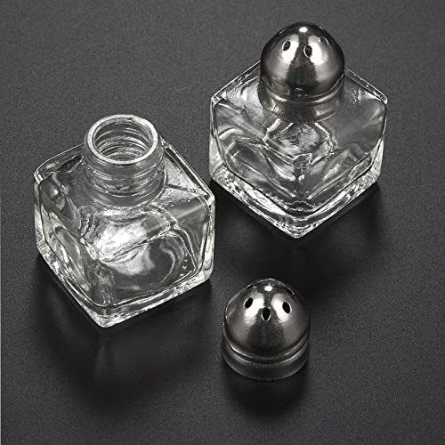  Salt And Pepper Shakers Set - 24-Piece Set Of Salt Pepper Shakers, Glass Kitchenware, Mini Salt And Pepper Holders, Transparent, Holds 0.5 Oz