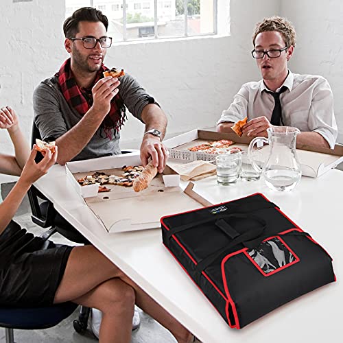  Pizza Bags For Delivery 18" X 18" X 5"Insulated Pizza Delivery Bag Moisture Free For Catering Food Delivery,Restaurant,Cookouts Black