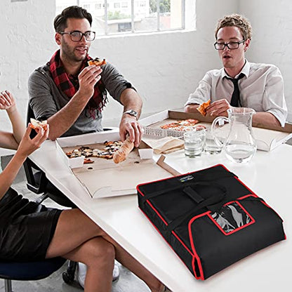  Pizza Bags For Delivery 18" X 18" X 5"Insulated Pizza Delivery Bag Moisture Free For Catering Food Delivery,Restaurant,Cookouts Black