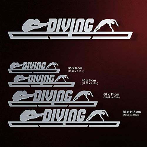  VICTORY HANGERS Diving Medal Hanger Display - Wall Mounted Award Metal Holder - 100% Stainless Steel Rack For Champions
