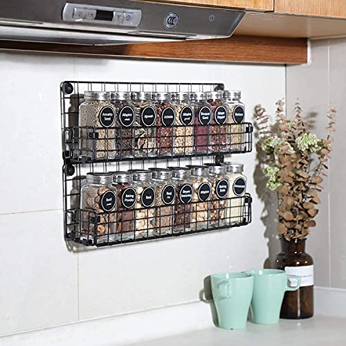 X-cosrack Spice Rack Organizer Wall Mounted 5-Tier Stackable Hanging Spice Jars Storage Racks,Great For Kitchen And Pantry,Up To Storage 48 Jars(Patent No.:D909138S)