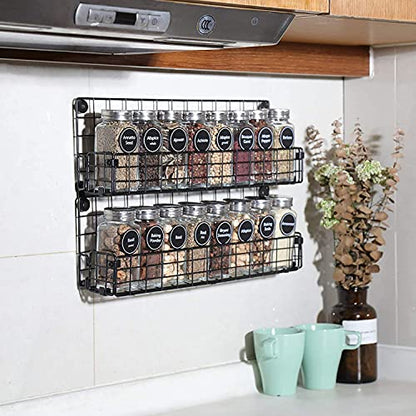  X-cosrack Spice Rack Organizer Wall Mounted 5-Tier Stackable Hanging Spice Jars Storage Racks,Great For Kitchen And Pantry,Up To Storage 48 Jars(Patent No.:D909138S)