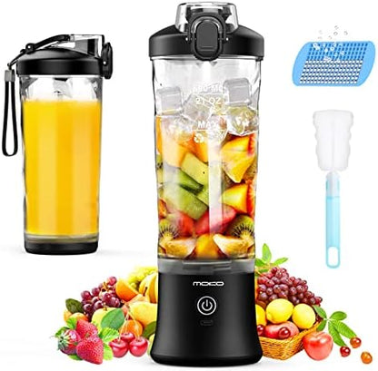  ＭoKo Portable Blender, 270 Watt Personal Blender For Shakes And Smoothies,21OZ Personal Blender USB Rechargeable With 6 Blades, BRA Free, Smoothie Blender For Kitchen Sports Travel And Outdoors,Black