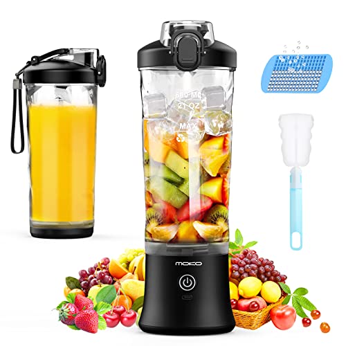  ＭoKo Portable Blender, 270 Watt Personal Blender For Shakes And Smoothies,21OZ Personal Blender USB Rechargeable With 6 Blades, BRA Free, Smoothie Blender For Kitchen Sports Travel And Outdoors,Black