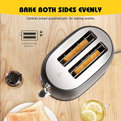  2 Slice Toaster With Bagel, Cancel, Defrost Function,Retro Extra-Wide Slot Stainless Steel Toaster, Removable Tray,7 Bread Shade Settings,Black