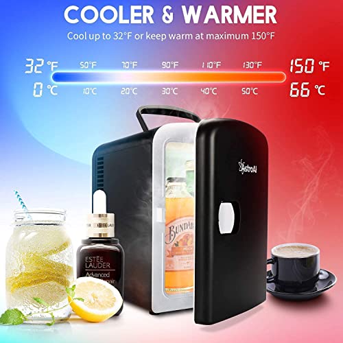  Mini Fridge 4 Liter/6 Can AC/DC Black Cigarette Lighter Extension Cord 12Ft/12V/120W/15A Bundle