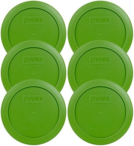 Pyrex 7200-PC 2-Cup Lawn Green Plastic Food Storage Lid, Made In USA - 2 Pack