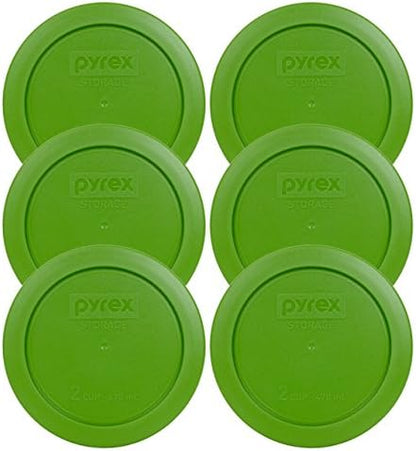 Pyrex 7200-PC 2-Cup Lawn Green Plastic Food Storage Lid, Made In USA - 2 Pack