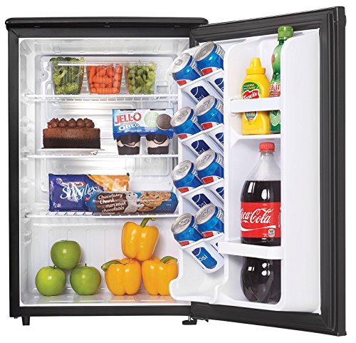  DAR026A1BDD-6 2.6 Cu.Ft. Mini Fridge, Compact Refrigerator For Bedroom, Office, Bar, Countertop, E-Star Rated In Black