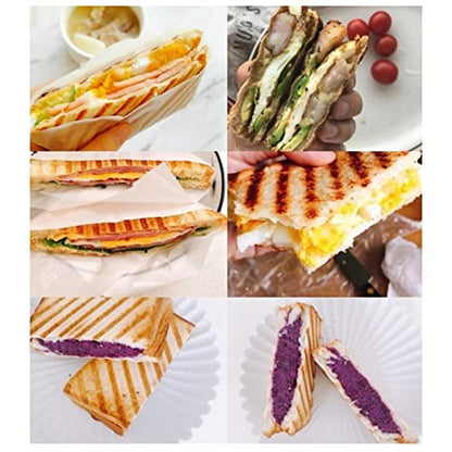  Double Sided Frying Pan,Flat Bottom Nonstick Pan,Non Stick Coating Aluminum Alloy Waffle Maker Pot,with Dual Handles,for Sandwich Breakfast Panini Maker, Double Sided Frying Pan,Flat Bottom Nonst