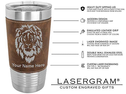  20oz Vacuum Insulated Tumbler Mug, Golfer Putting, Personalized Engraving Included (Faux Leather, Rustic)