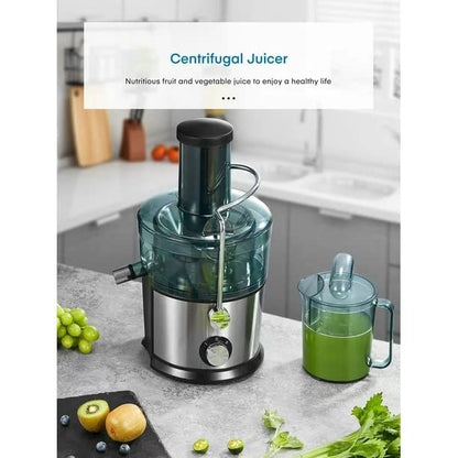  Juice Extractor, 800W Juicer With 3" Wide Mouth, Easy To Clean, Anti-Slip, Drip-proof, BPA Free, Silver