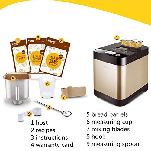  Bread Machine, Compact Fast Breadmaker, Fully Automatic Touch, 450W, LCD Screen, Three Burnt Colors, 18 Menus Appointment Time Automatic Fruiting Suitable For 4-5 People Easy To Use