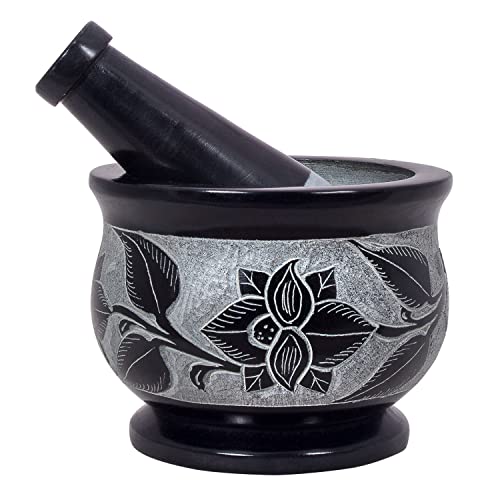  Mortar And Pestle, Made Of Heavy Duty Polished Hard Stone, Natural Stone Grinder For Spices, Pastes, Herbs, Seasoning Etc. (Tree Of Life)