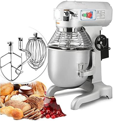  Commercial Food Mixer 21QT Commercial Food Stand Mixer Dough Kneading MachineDouble -speed Double-acting 304 Stainless Steel 1.5KW 120V