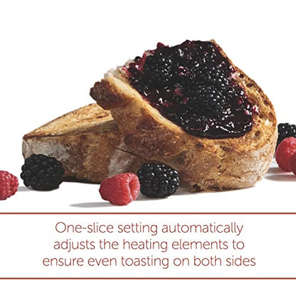  Olf Gourmet 4-Slice Extra-Wide Slot Toaster With Shade Selector, Bagel And Defrost Settings, Red Knob, Stainless Steel (WGTR154S)