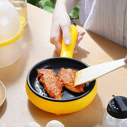  Cuisine 6-Inch Non-Stick Electric Skillet, Yellow Mini Frying Pan, Cuisine Electric Skillet,