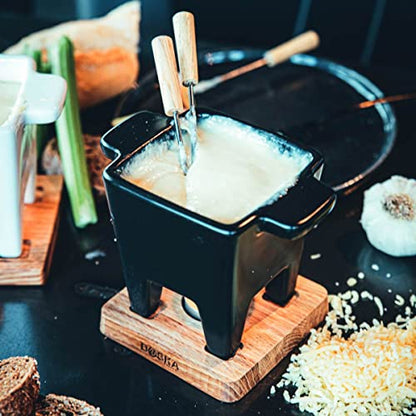  Boska Tealight Tapas Fondue Set - Best For Cheese Or Chocolate - Microwave Safe Ceramic Hot Pot Chocolate Fountain Snack - Wedding Registry Items Small Kitchen Appliances - 200 ML Pro Collection