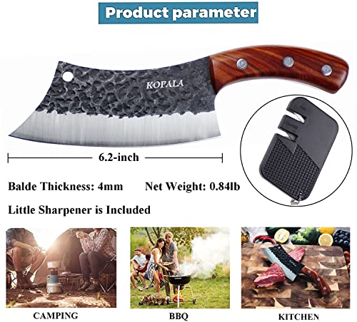  Original Kitchen Knife Cleaver/Boning Knives Forged Multipurpose Grilling Knife Carbon Steel With Leather Sheath