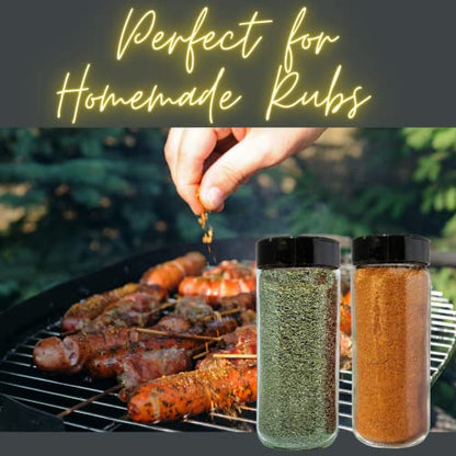  BBQ Rub Spice Shakers - Grill Accessories - Spice Jars 16 Oz For Organic Home Made Rubs, Celtic Sea Salt, Smoked Paprika, Pop Corn Seasoning, Everything Bagel Seasoning And More