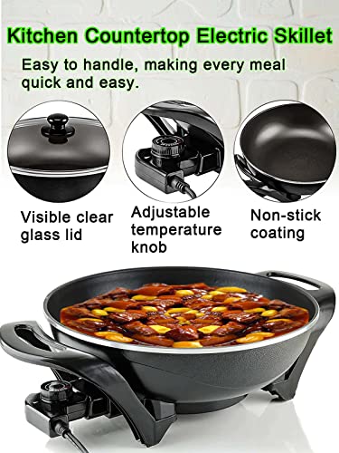  13 Inch Nonstick Electric Skillet - For Roast Fry Steam
