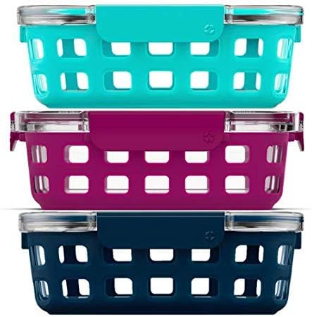  Duraglass Meal Prep Sets- Glass Food Storage Containers With Silicone Sleeves And Airtight BPA-Free Plastic Lids, Dishwasher, Microwave, And Freezer Safe