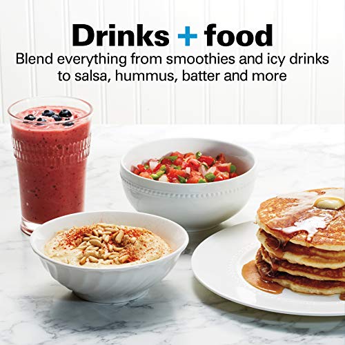 Hamilton Beach Der And Food Processor Combo With Auto Programs For Smoothie And Ice Crush, Blend-In Portable Travel Cup, 52oz Glass Jar & 3 Cup Food Chopper, 950 Watts, Black (58242)