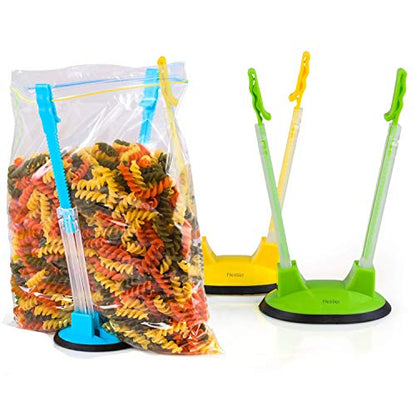  Stier Baggy Rack For Ziplock Bag Holder Stand Adjustable/Hands Free Clip Food Storage Bag Holder For Ziplock Bag Stands / 3 Pack/3pcs