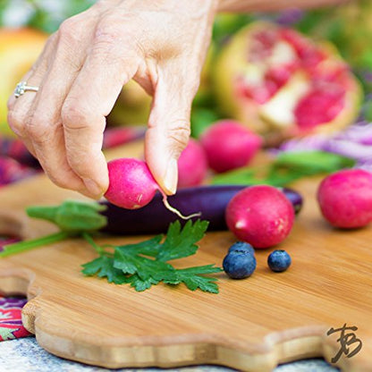  Serving And Cutting Board Illinois State Shaped, Natural Bamboo
