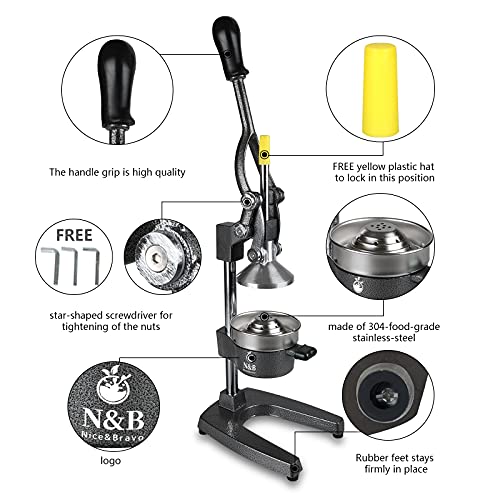  Ommercial Grade Manual Citrus Juicer Professional Citrus Press Orange Squeezer Heavy Duty Manual Orange Juicer Metal Lemon Squeezer Premium Quality 2021 Upgrade,Gray