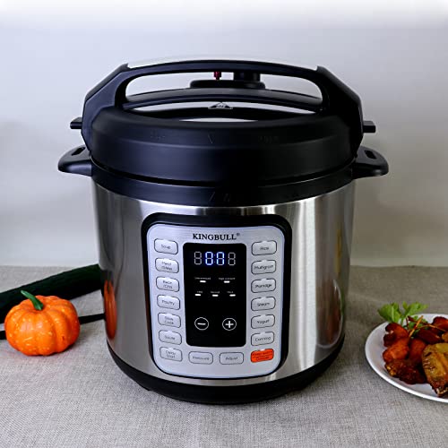  8 Quart 12-in-1 SS Electric Pressure Cooker, Multi-Use Slow Cooker, Rice Cooker, Steamer, Sauté, Yogurt Maker, Warmer &Delay Start,LED Screen& Manual,Silver