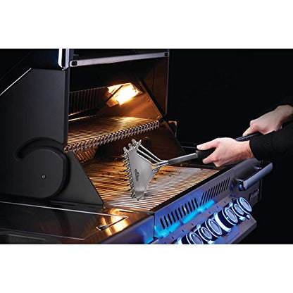  Napoleon 64000 Rotisserie Basket Grill Accessory, Stainless Steel & Barbecue Grill Accessory 62059 - Bristle-Free Triple-Row Grill Brush With Rolled Stainless Steel - BBQ Grill Maintenance Accessory